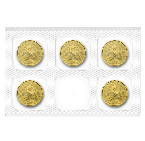 2016 $1 CIRCULATION 5-PACK - LUCKY LOONIE (NO SLEEVE)