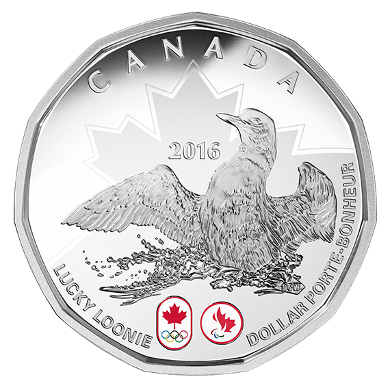 2016 $1 LUCKY LOONIE FINE SILVER COIN