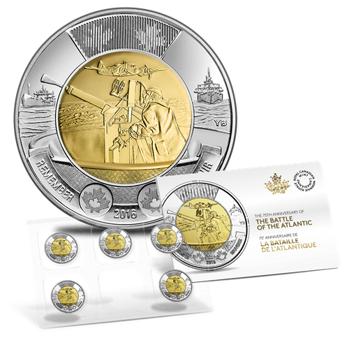 2016 $2 - 75TH ANNIVERSARY OF THE BATTLE OF THE ATLANTIC CIRCULATION COIN