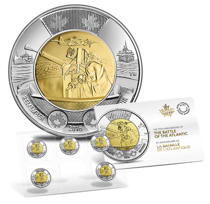 2016 $2 - 75TH ANNIVERSARY OF THE BATTLE OF THE ATLANTIC CIRCULATION COIN