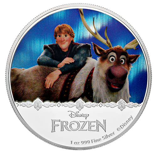 2018 1oz $2 DISNEY: FROZEN: MAGIC OF THE NORTHERN LIGHTS COLLECTION - KRISTOFF & SVEN FINE SILVER COIN
