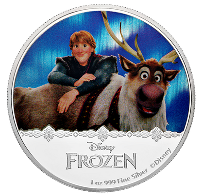 2018 1oz $2 DISNEY: FROZEN: MAGIC OF THE NORTHERN LIGHTS COLLECTION - KRISTOFF & SVEN FINE SILVER COIN