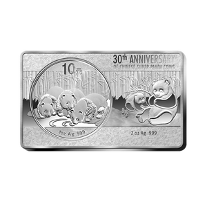 2013 - 30TH ANNIVERSARY OF THE CHINA PANDA COIN (PURE SILVER COIN AND BAR SET)