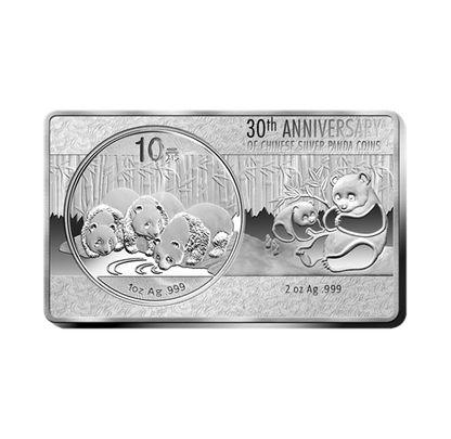 2013 - 30TH ANNIVERSARY OF THE CHINA PANDA COIN (PURE SILVER COIN AND BAR SET)