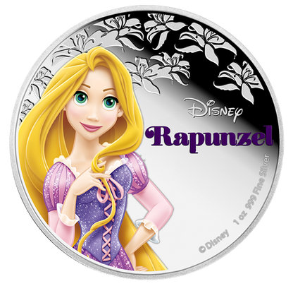 2016 1oz $2 DISNEY PRINCESS: RAPUNZEL FINE SILVER COIN