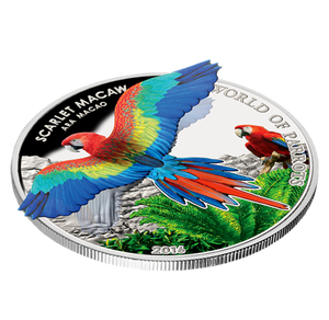 2016 $5 WORLD OF PARROTS: SCARLET MACAW STERLING SILVER