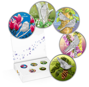 2017 $10 BIRDS AMONG NATURE'S COLOURS 5-COIN SET (2.5oz total)