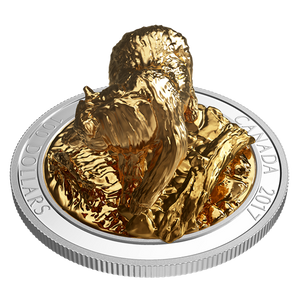 2017 10oz $100 SCULPTURE OF MAJESTIC CANADIAN ANIMALS: GRIZZLY BEAR FINE SILVER COIN