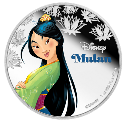 2016 1oz $2 DISNEY PRINCESS: MULAN FINE SILVER COIN
