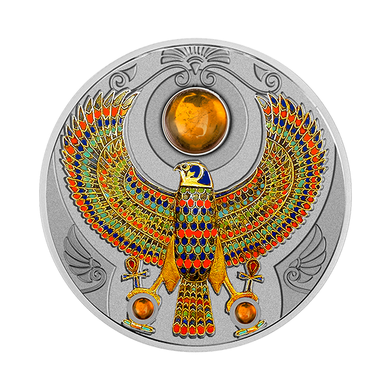 2017 2oz $2 FALCON OF TUTANKHAMUN FINE SILVER COIN