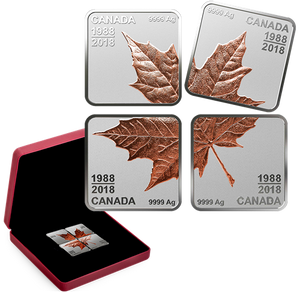 2018 $3 MAPLE LEAF QUARTET - 30 YEARS (1988-2018) FINE SILVER COIN
