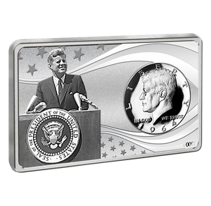2017 2.3oz 100TH ANNIVERSARY OF JOHN F. KENNEDY SILVER COIN AND BAR SET (TARNISHED)