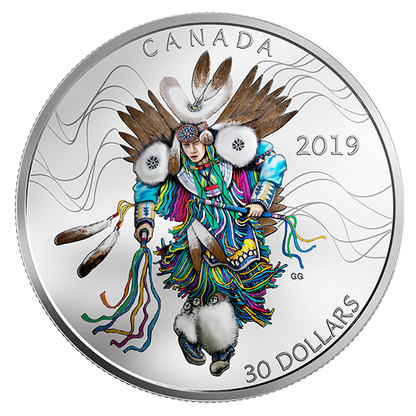 2019 2oz $30 FANCY DANCE FINE SILVER COIN