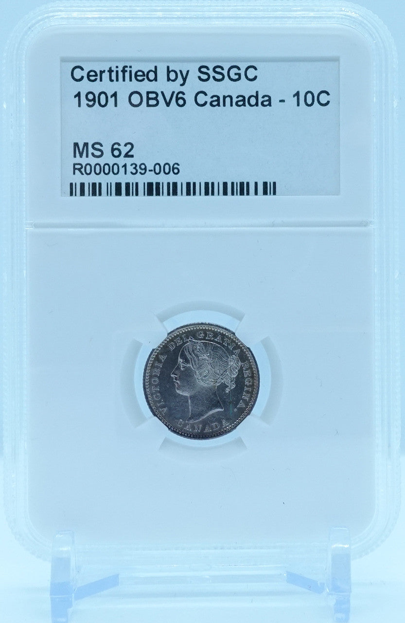 1901 10 CENT OBV6 CANADA – MS 62 - GRADED