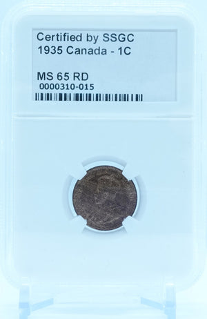 1935 1 CENT CANADA – MS 65 RD – GRADED