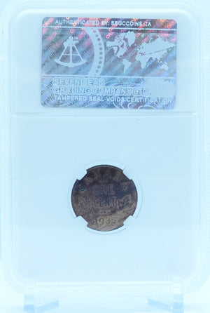 1935 1 CENT CANADA – MS 65 RD – GRADED