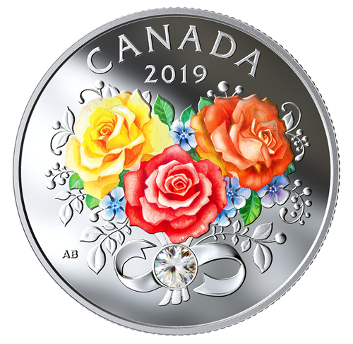 2019 1/4oz $3 CELEBRATION OF LOVE FINE SILVER COIN