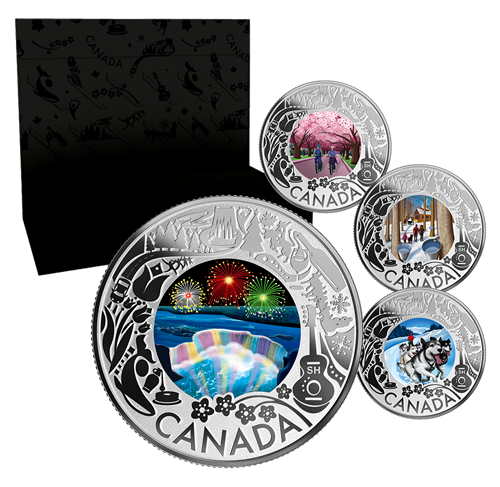 2019 1/4oz $3 CELEBRATING CANADIAN FUN AND FESTIVITIES FINE SILVER 12-COIN SET