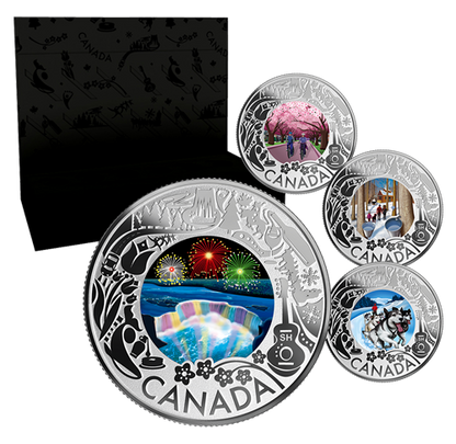 2019 1/4oz $3 CELEBRATING CANADIAN FUN AND FESTIVITIES FINE SILVER 12-COIN SET