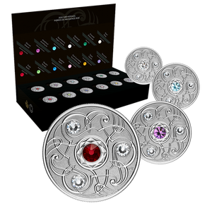 2020 3oz $5 12-BIRTHSTONES WITH SWAROVSKI CRYSTALS (FINE SILVER)