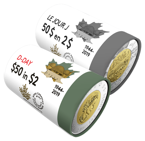 2019 2-DOLLAR 75TH ANNIVERSARY OF D-DAY COLLECTION 2-ROLL SET