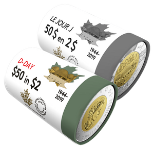 2019 2-DOLLAR 75TH ANNIVERSARY OF D-DAY COLLECTION 2-ROLL SET