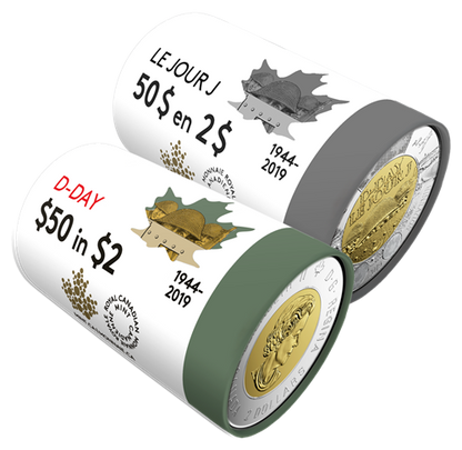2019 2-DOLLAR 75TH ANNIVERSARY OF D-DAY COLLECTION 2-ROLL SET