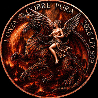 1oz FIRE DRAGON LIBERTAD TRIBUTE COPPER ROUND