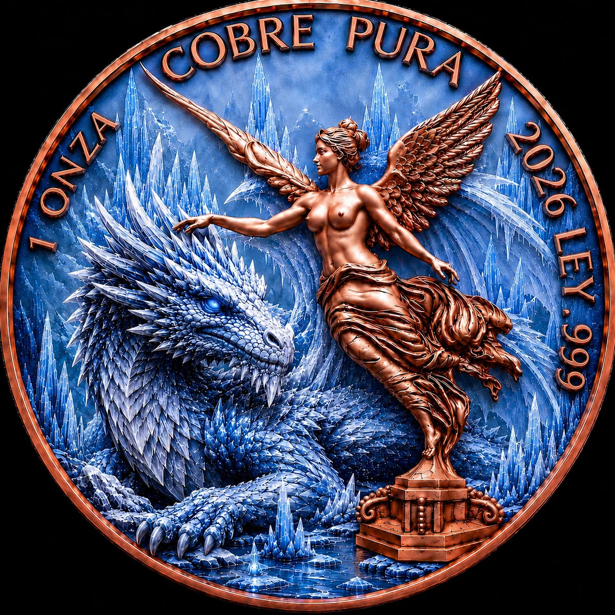 1oz ICE DRAGON LIBERTAD TRIBUTE COPPER ROUND