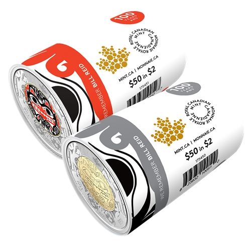 2020 2-DOLLAR BILL REID 2-ROLL SET (COLOURIZED/NON-COLOURIZED)