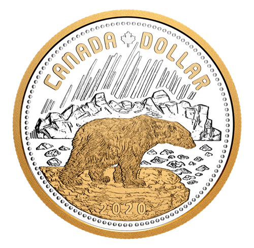 2020 2oz $1 140TH ANNIVERSARY OF THE ARCTIC TERRITORIES: EXCLUSIVE MASTERS CLUB RENEWED SILVER DOLLAR SERIES COIN #6 (GOLD-PLATED)