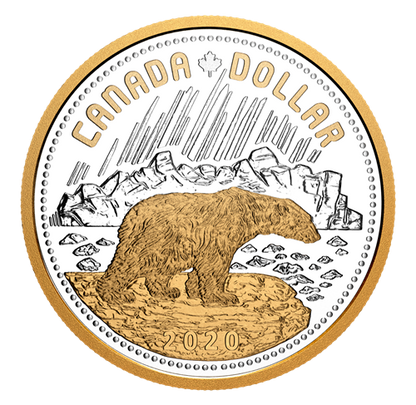 2020 2oz $1 140TH ANNIVERSARY OF THE ARCTIC TERRITORIES: EXCLUSIVE MASTERS CLUB RENEWED SILVER DOLLAR SERIES COIN #6 (GOLD-PLATED)