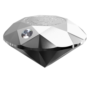 2021 3oz $50 PURE SILVER DIAMOND-SHAPED COIN - FOREVERMARK BLACK LABEL ROUND DIAMOND