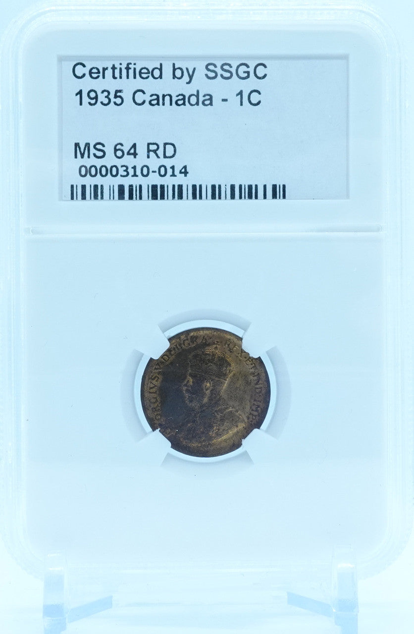 1935 1 CENT CANADA – MS 64 RD – GRADED