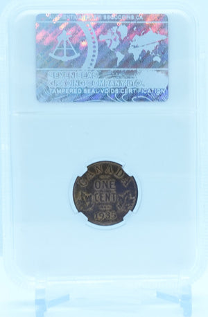 1935 1 CENT CANADA – MS 64 RD – GRADED