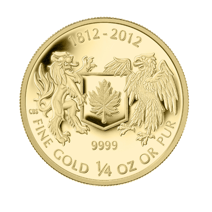 E-TRANSFER ONLY - 2012 $10 PURE GOLD COIN - THE WAR OF 1812 (1/4oz. GOLD)