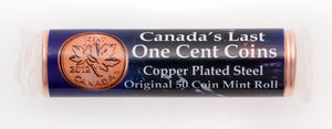 2012 1 CENT COPPER PLATED STEEL CANADA'S LAST ONE CENT COIN MINT ROLL
