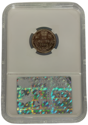 1858 10 CENT CANADA – AU 50 – GRADED