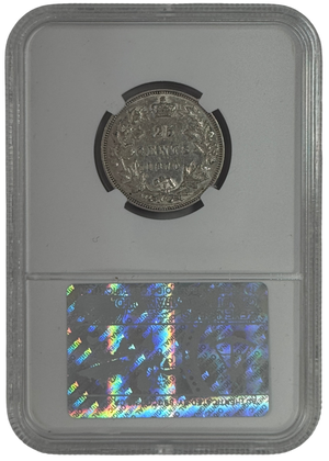 1870 25 CENT CANADA OBVERSE #1 – AU 58 - GRADED
