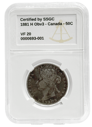 1881H 50 CENT CANADA OBV3 – VF 20 – GRADED (350-005) (639-001)