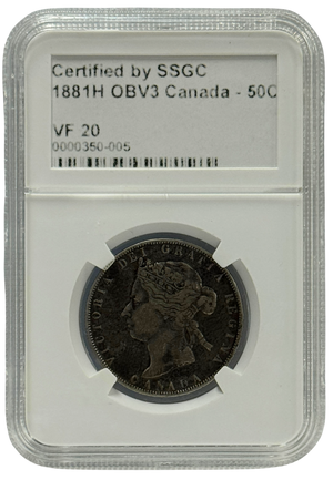 1881H 50 CENT CANADA OBV3 – VF 20 – GRADED (350-005)