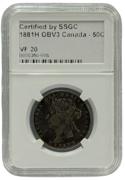 1881H 50 CENT CANADA OBV3 – VF 20 – GRADED (350-005)