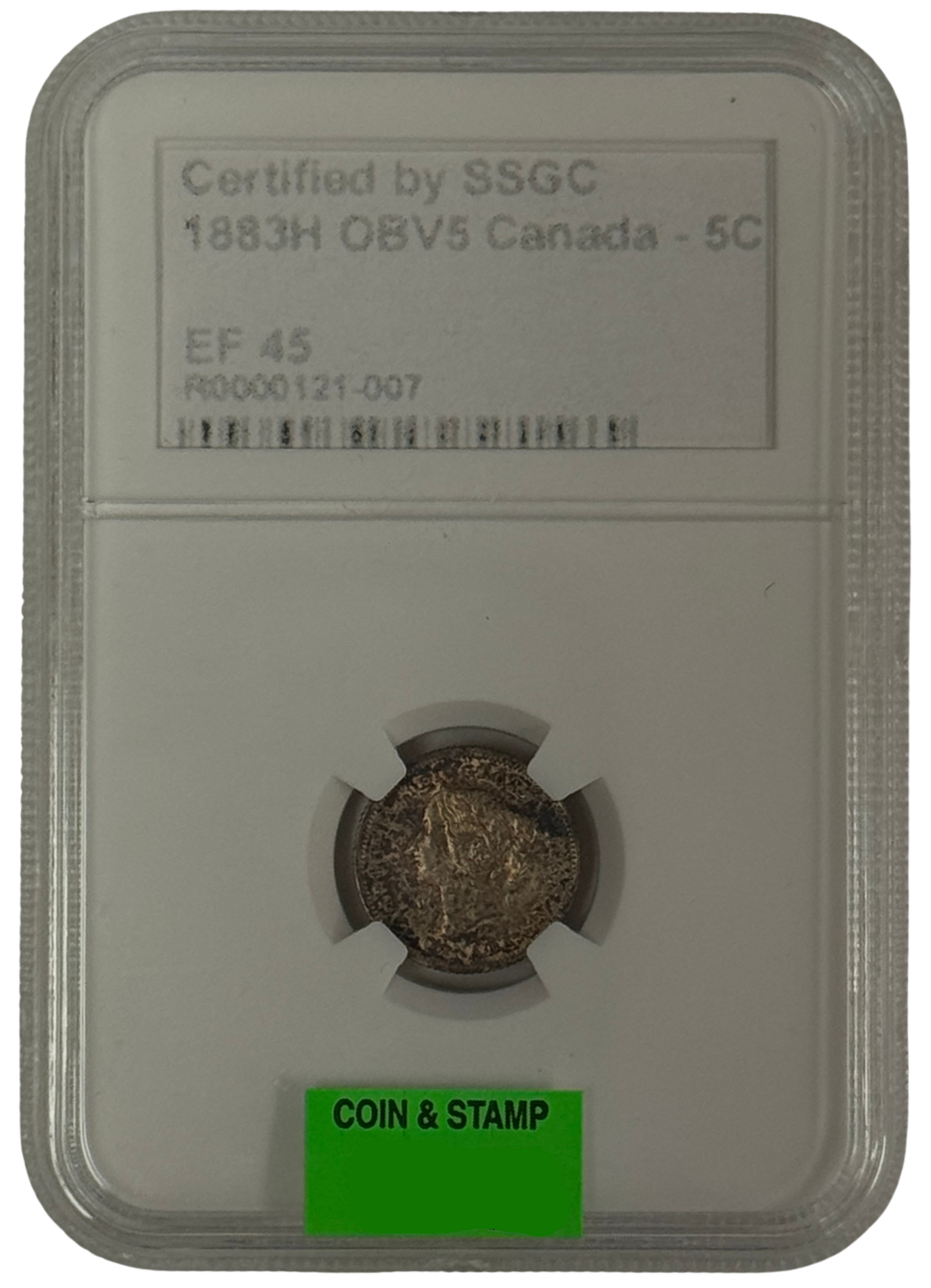 1883H 5 CENT CANADA OBV5 – EF 45 – GRADED