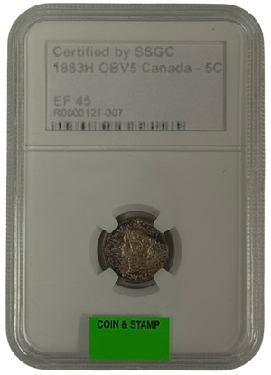 1883H 5 CENT CANADA OBV5 – EF 45 – GRADED