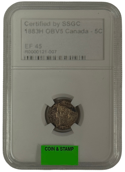 1883H 5 CENT CANADA OBV5 – EF 45 – GRADED