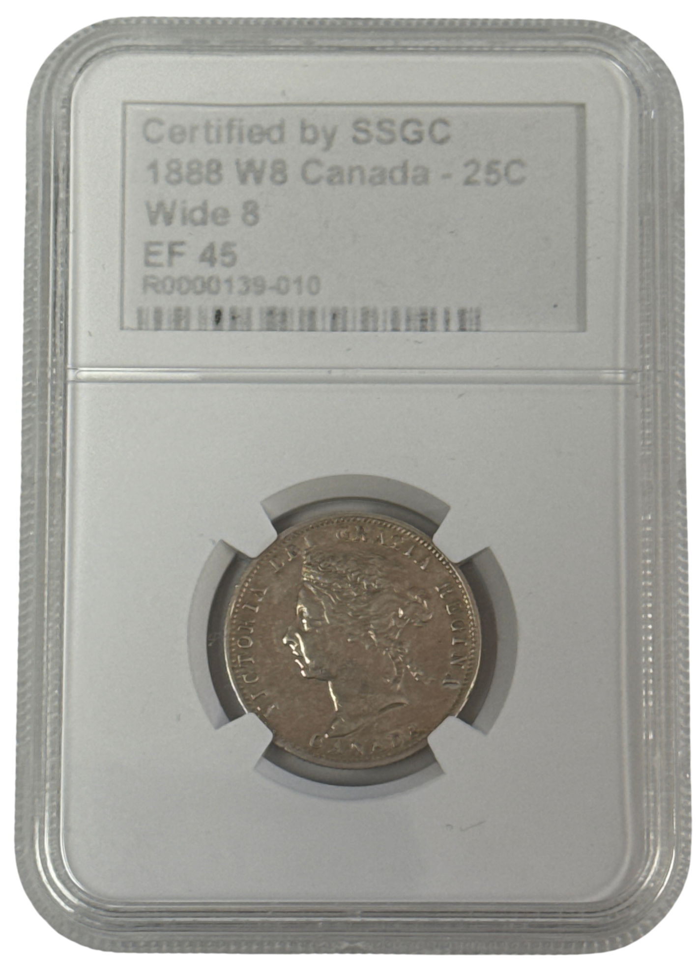 1888 25 CENT W8 CANADA WIDE 8 – EF 45 - GRADED