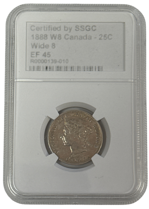 1888 25 CENT W8 CANADA WIDE 8 – EF 45 - GRADED