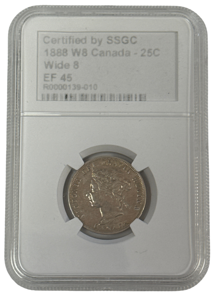 1888 25 CENT W8 CANADA WIDE 8 – EF 45 - GRADED