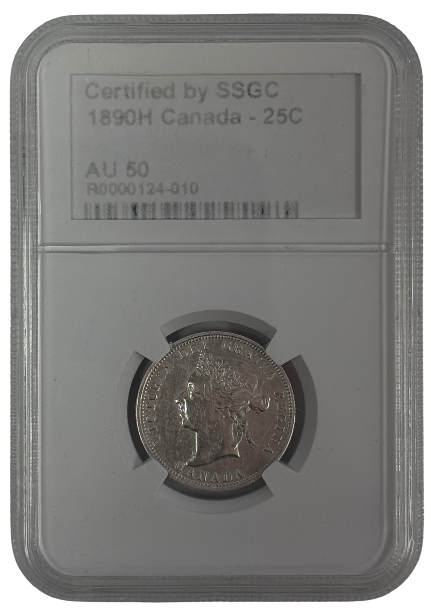 1890H 25 CENT CANADA – AU 50 - GRADED