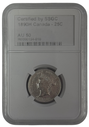 1890H 25 CENT CANADA – AU 50 - GRADED